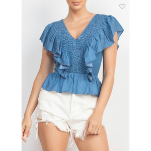 Ruffle Peplum Top