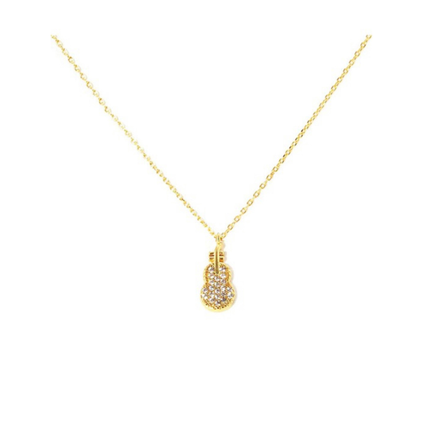 Gold Dipped Violin Pendant Necklace