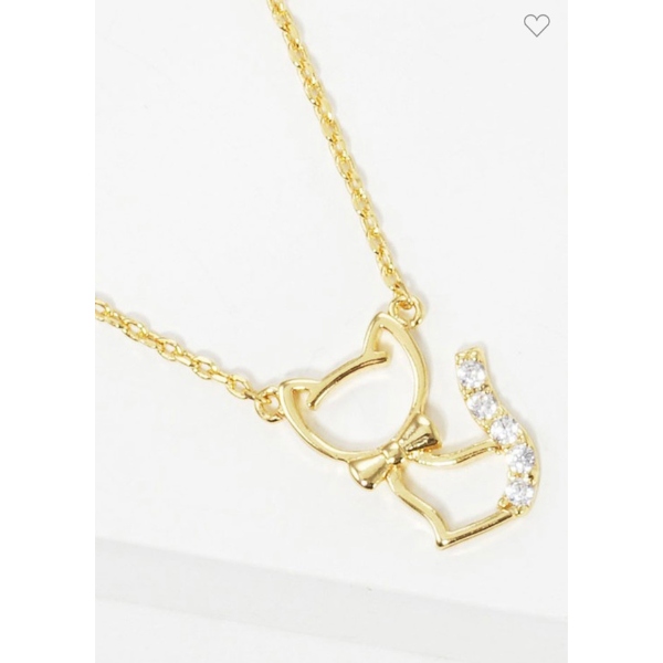 Gold Dipped Cat Pendant Necklace
