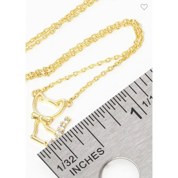 Gold Dipped Cat Pendant Necklace