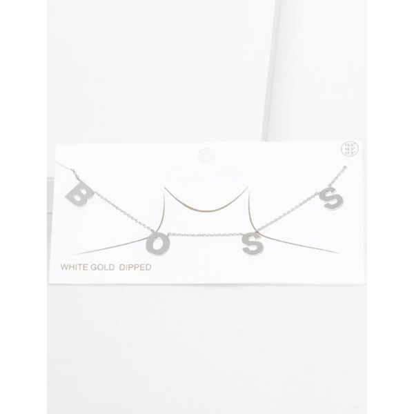 Boss Gold Dipped Message Pendant Necklace