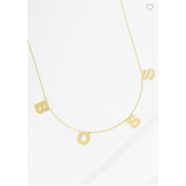 Boss Gold Dipped Message Pendant Necklace