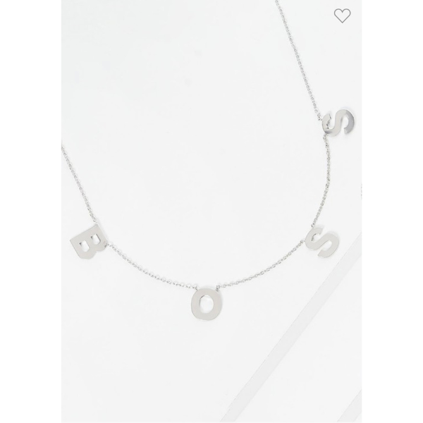 Boss Gold Dipped Message Pendant Necklace