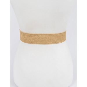 Handmade Bamboo Buckle Stretch Straw Belt