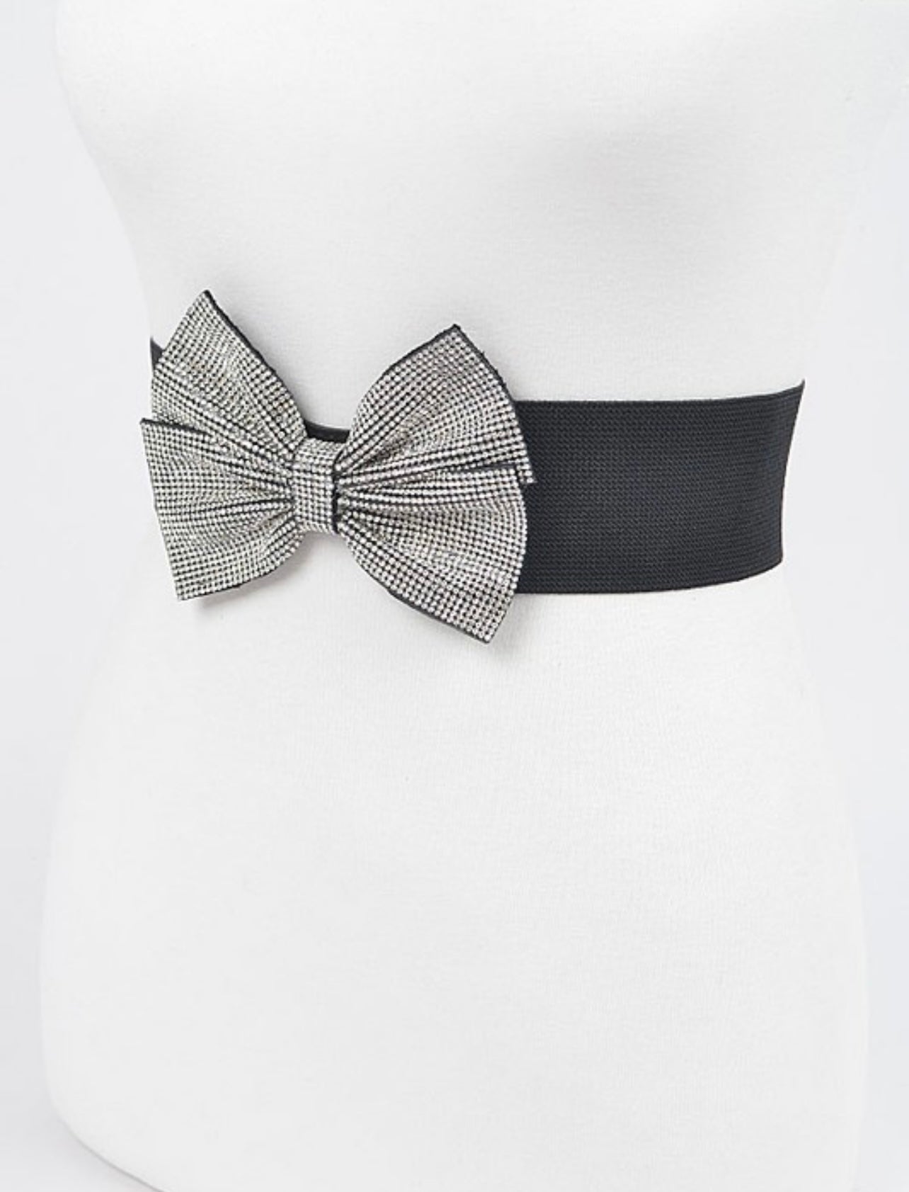 Rhinestone Ribbon Elastic Belt
