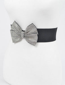 Rhinestone Ribbon Elastic Belt