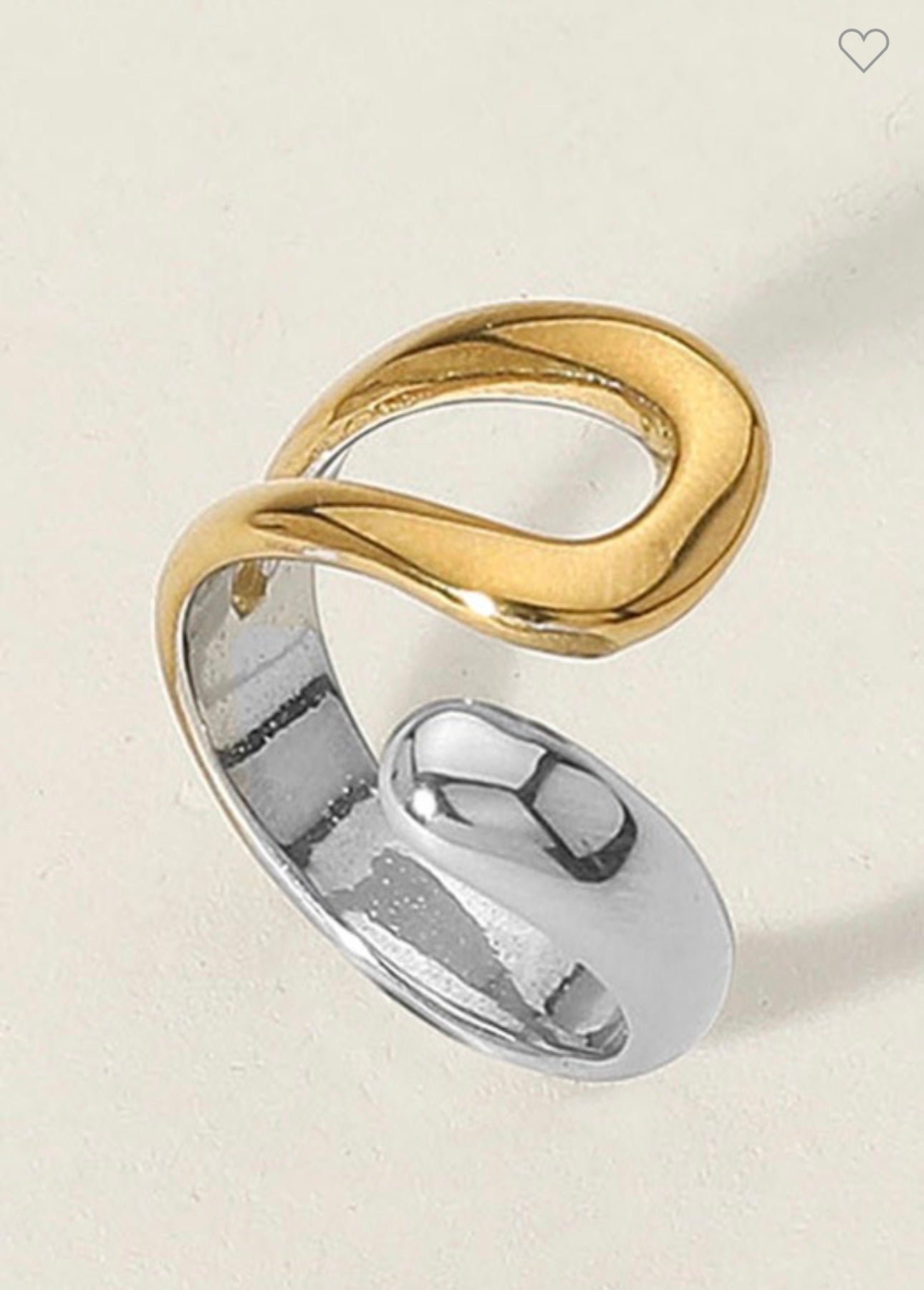 Stainless Steel Two Tone Adjustable Ring