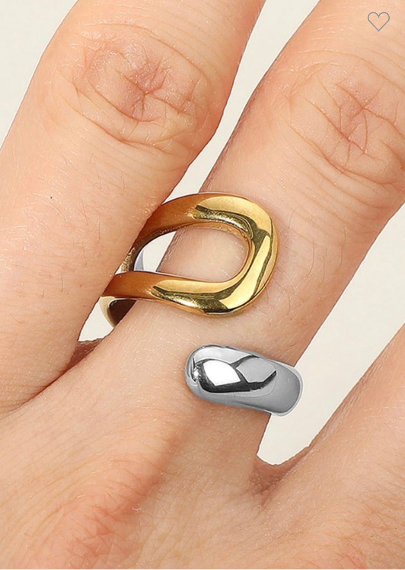 Stainless Steel Two Tone Adjustable Ring