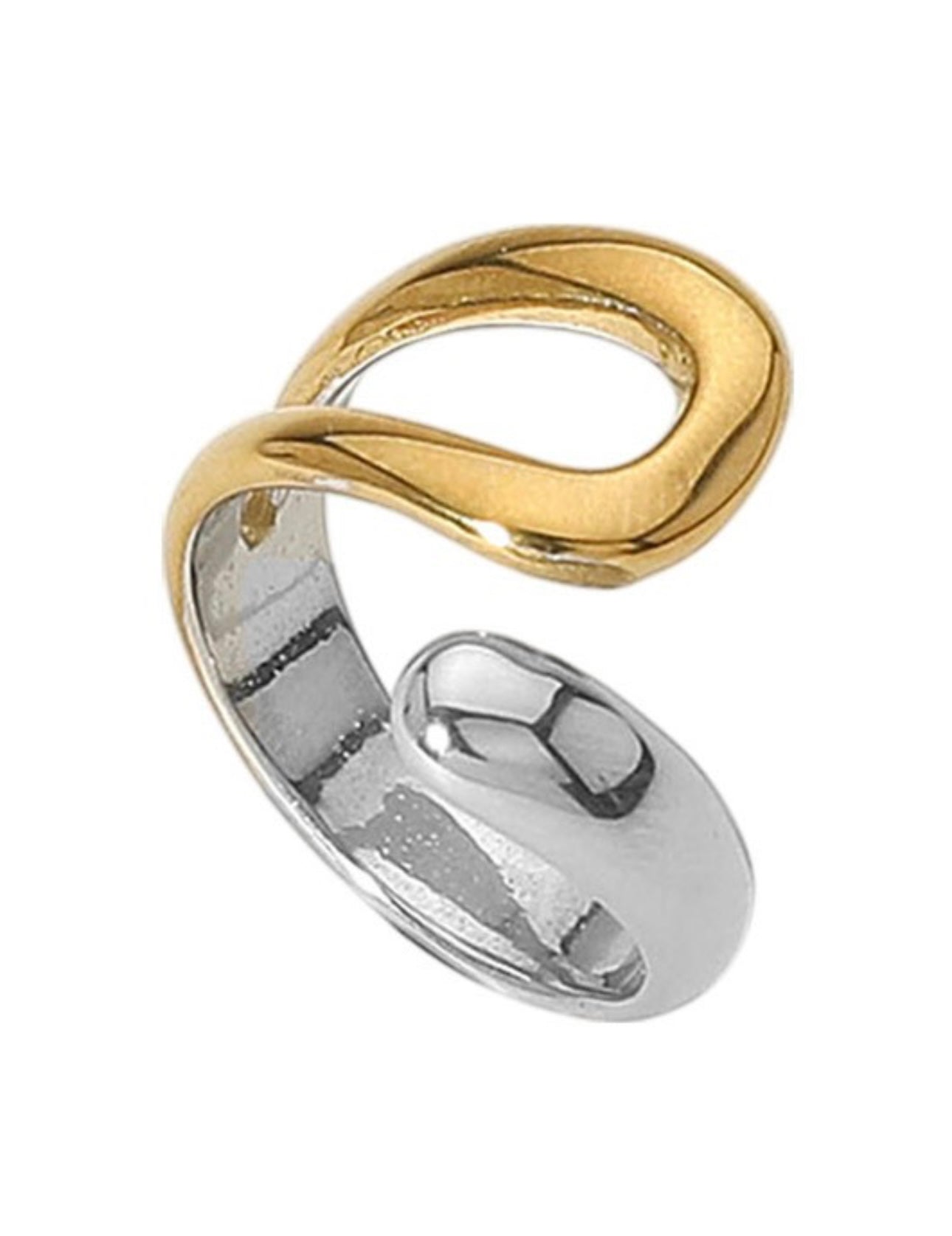 Stainless Steel Two Tone Adjustable Ring