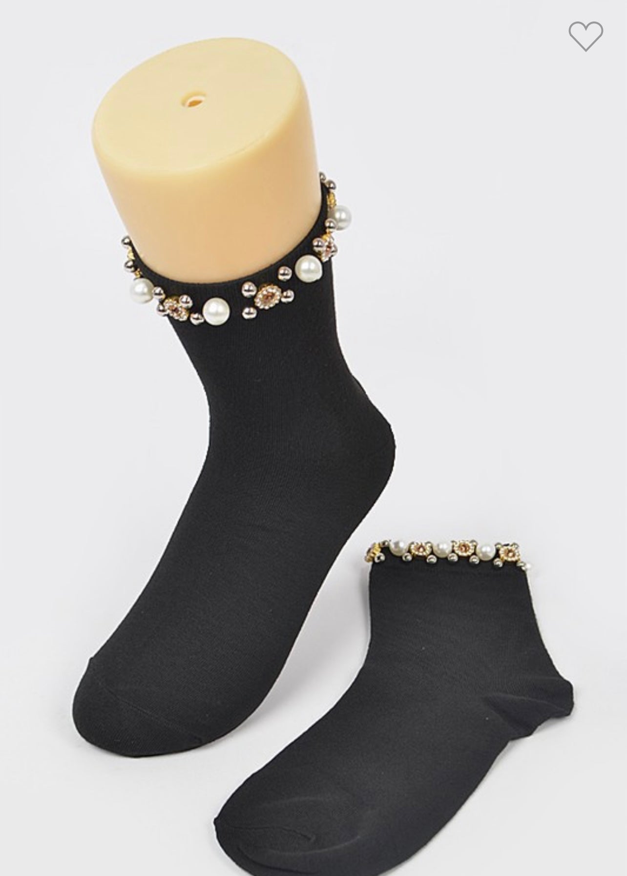 Rhinestone and Pearl Socks