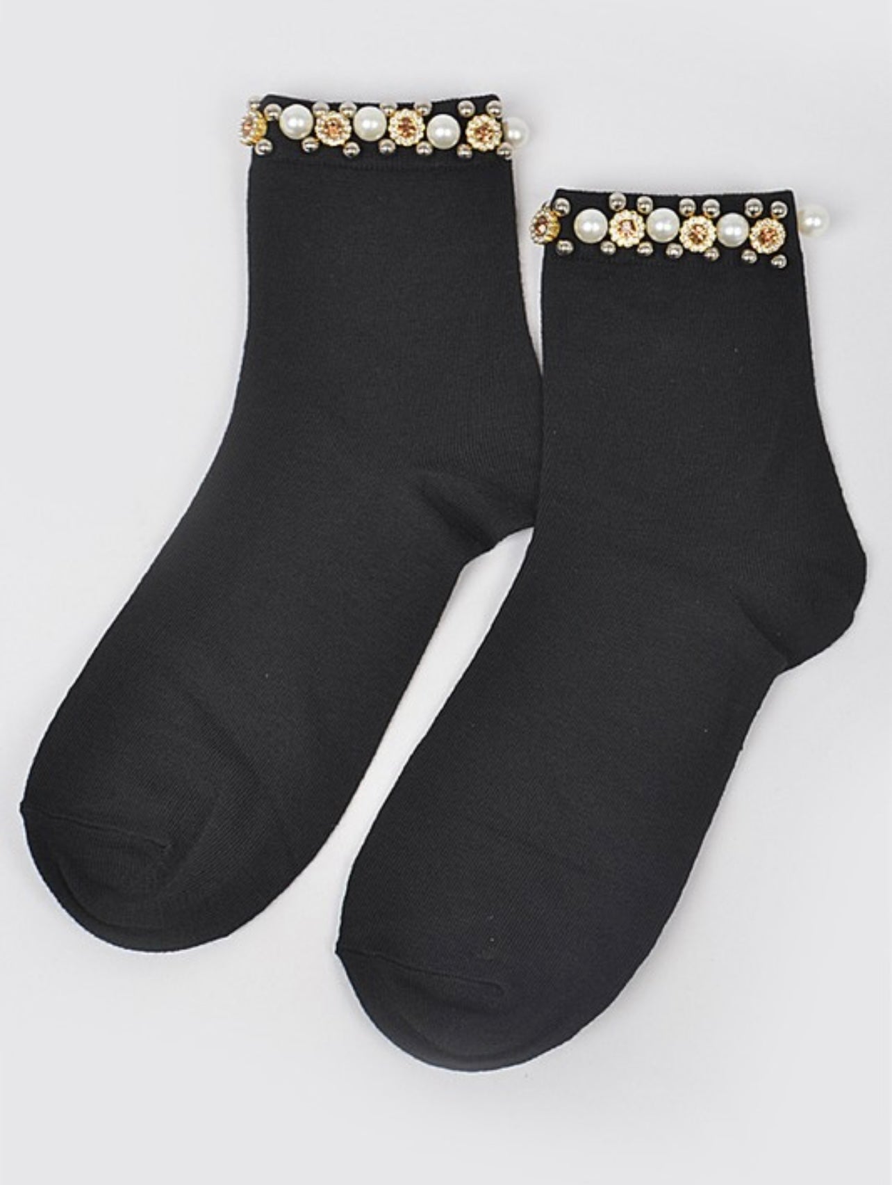 Rhinestone and Pearl Socks