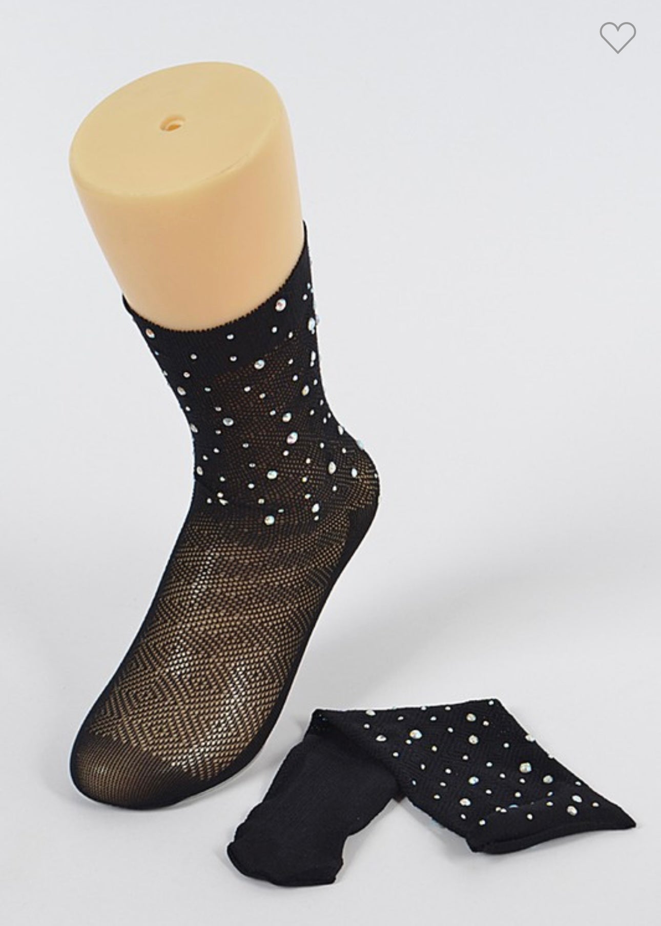 Rhinestones Mesh Socks