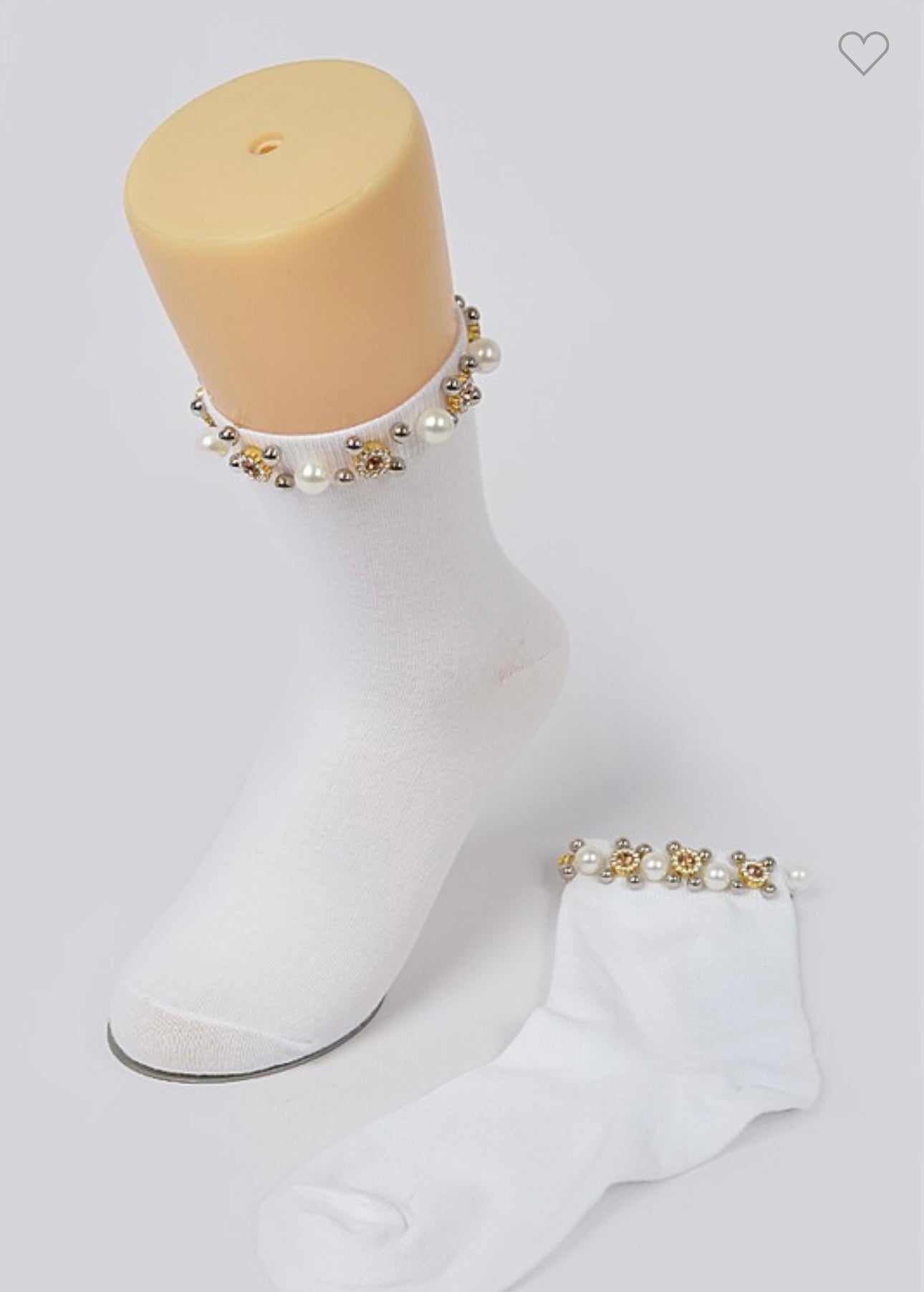 Rhinestone and Pearl Socks