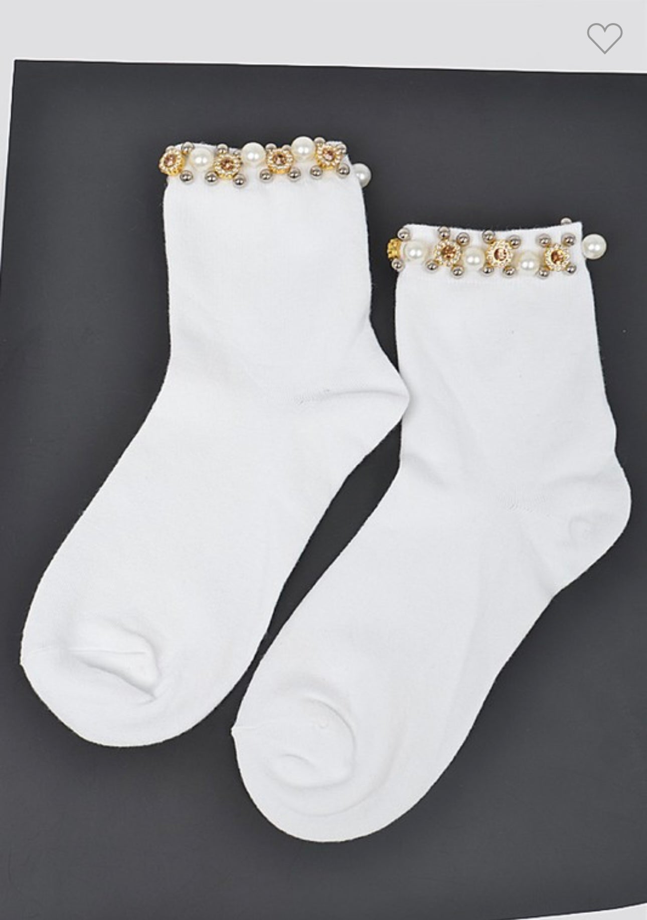 Rhinestone and Pearl Socks