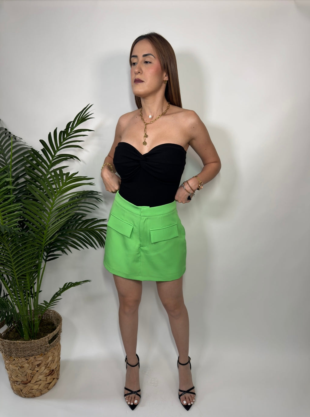 Twisted Front Solid Tube Top