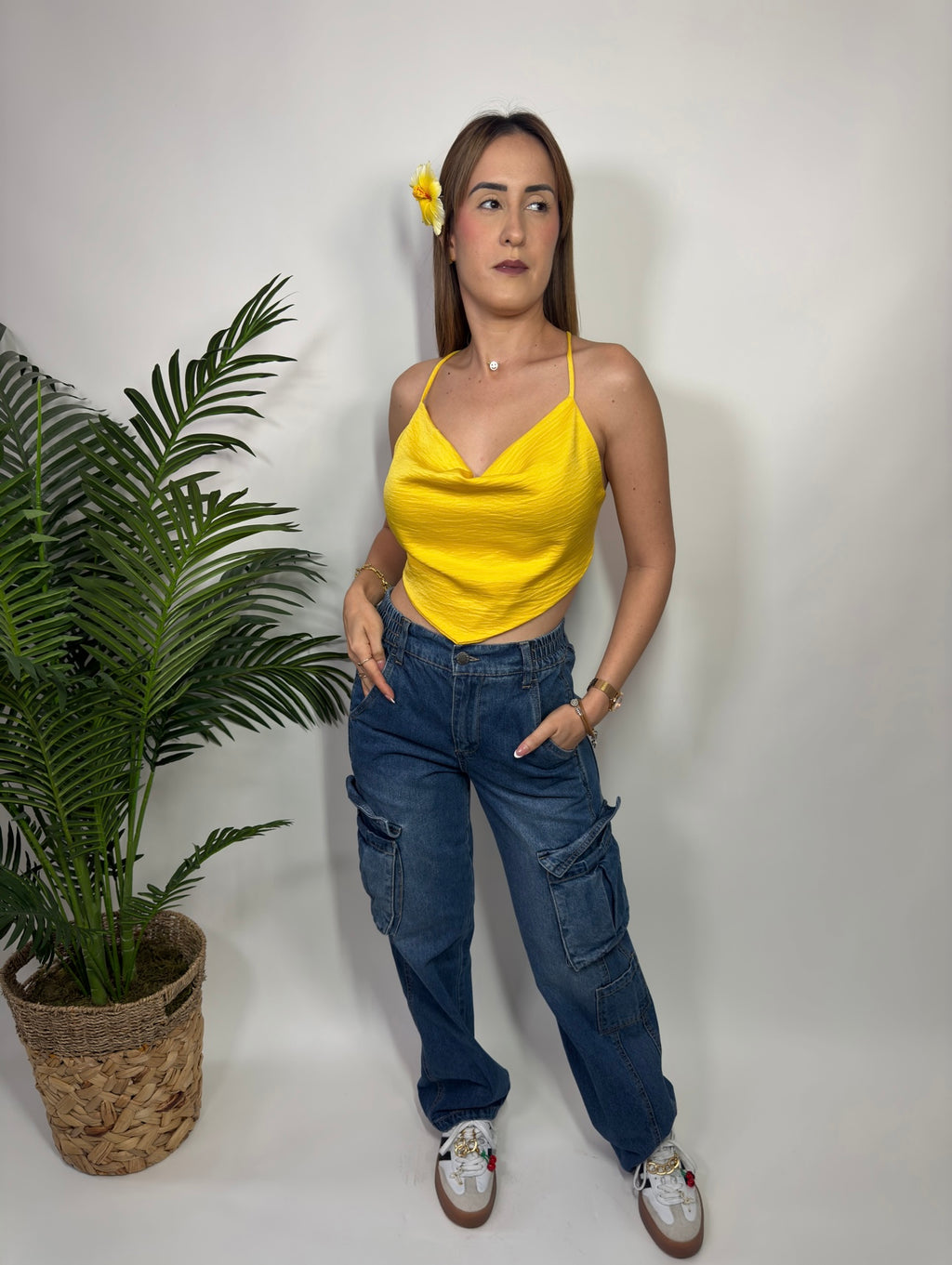 Sunset Nights Satin Scarf Top