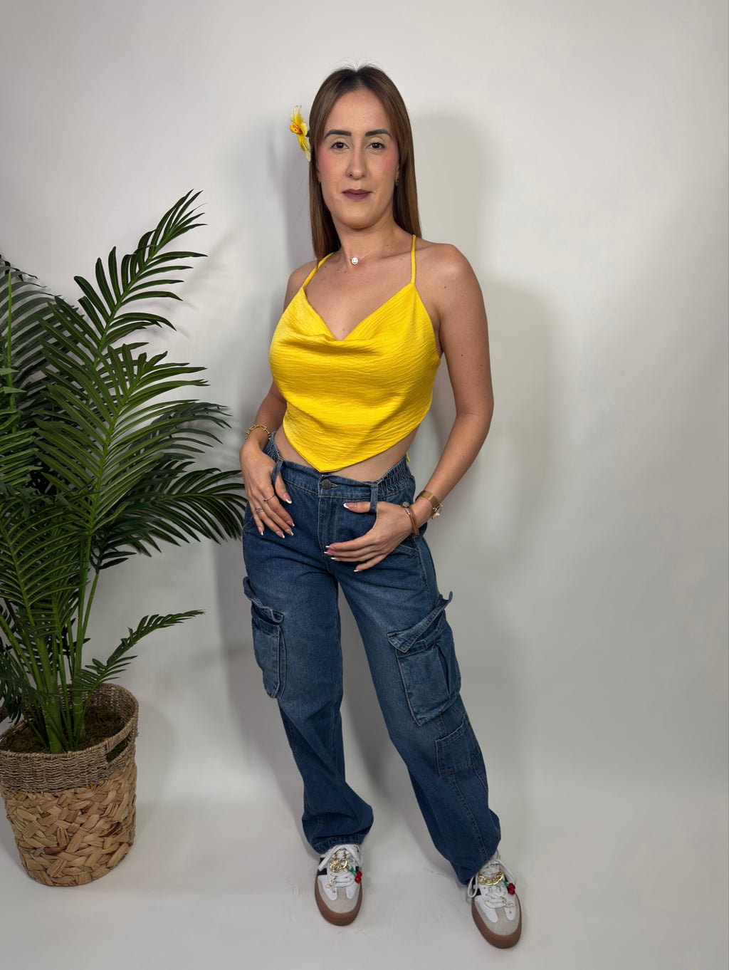 Sunset Nights Satin Scarf Top