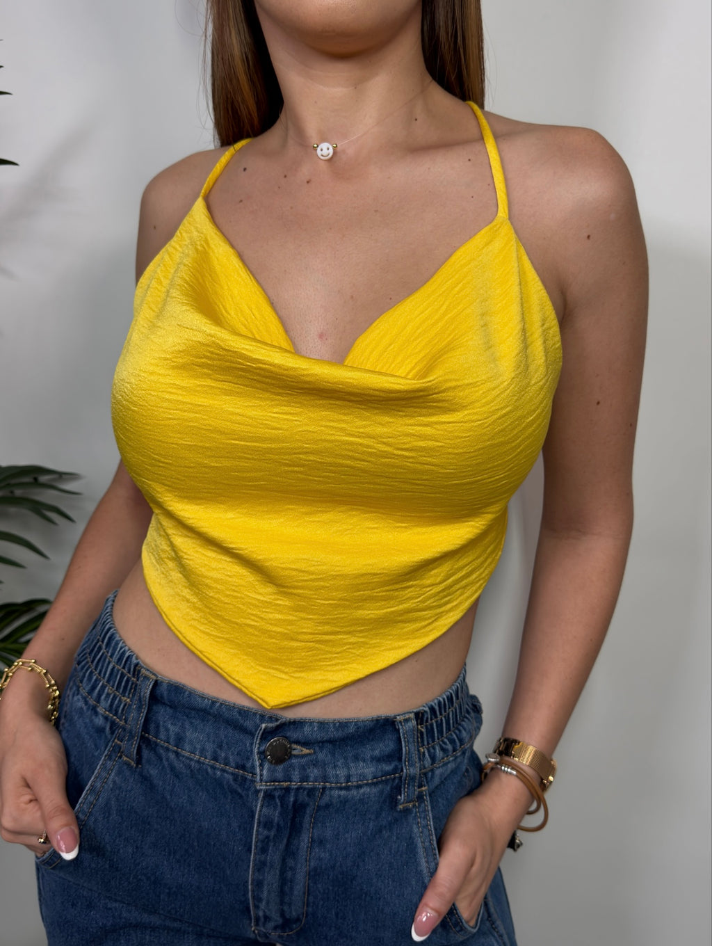 Sunset Nights Satin Scarf Top