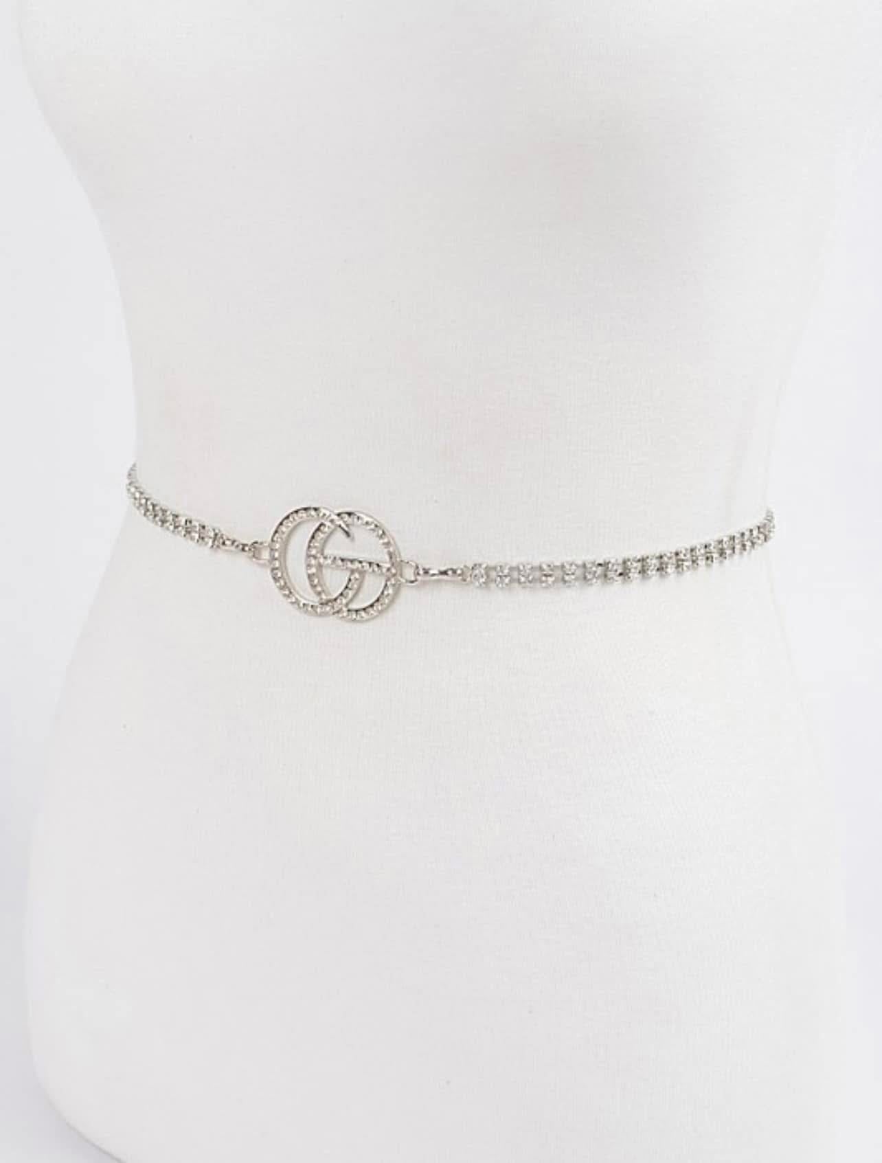 Rhinestone Metal Chain Belt