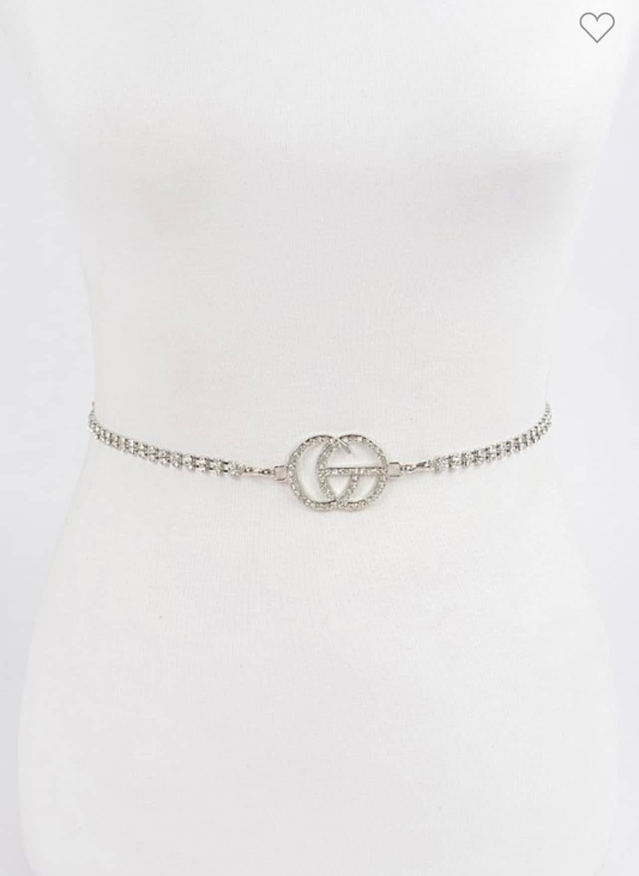 Rhinestone Metal Chain Belt