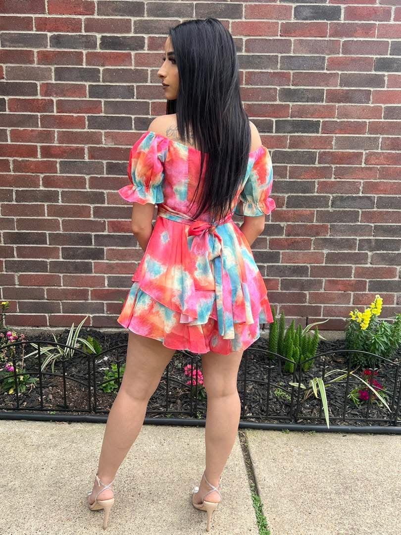 Tie Dye Wrap Romper