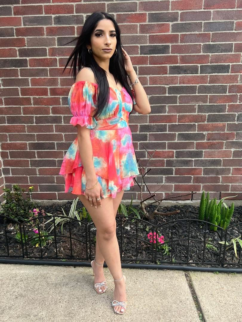 Tie Dye Wrap Romper