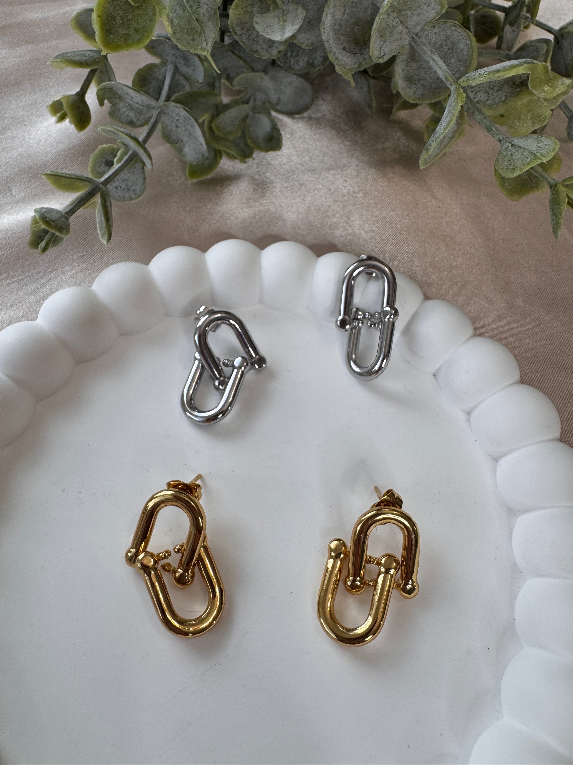 Stainless Steel Hardware Link Earrings