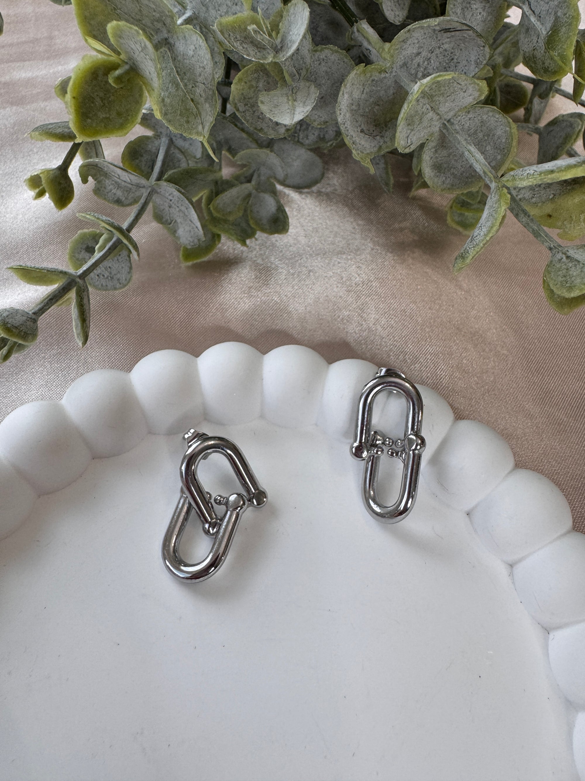 Stainless Steel Hardware Link Earrings