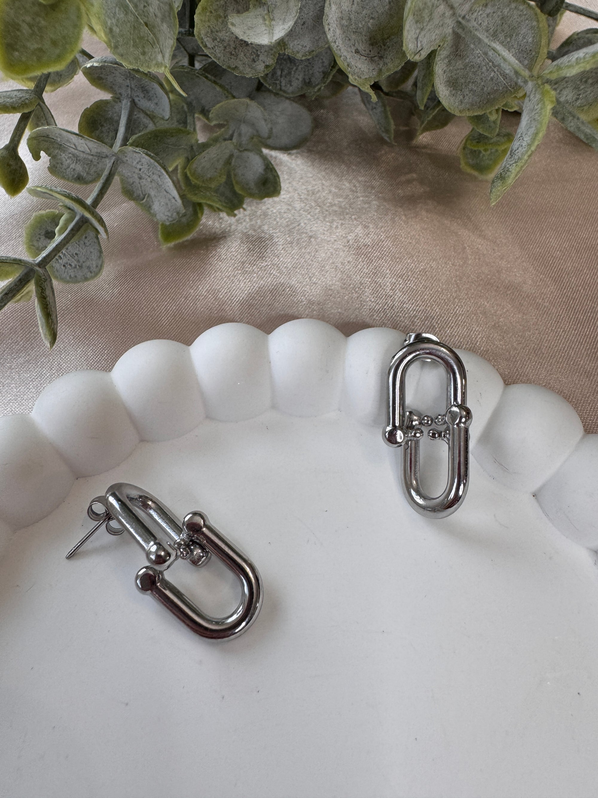 Stainless Steel Hardware Link Earrings