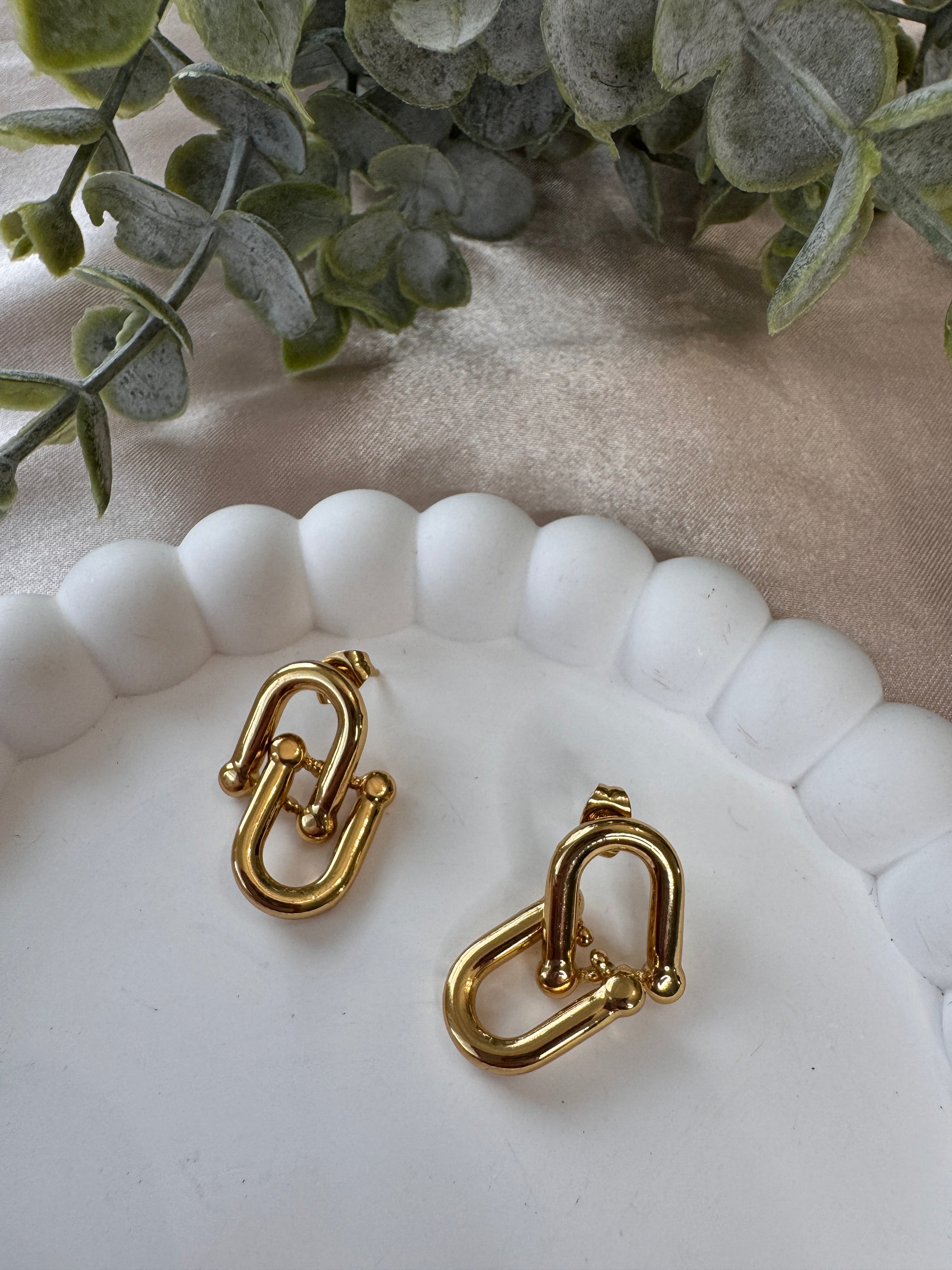 Stainless Steel Hardware Link Earrings