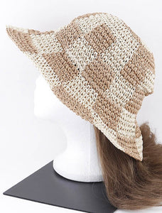 Checker Weaved Bucket Hat