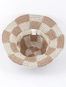 Checker Weaved Bucket Hat