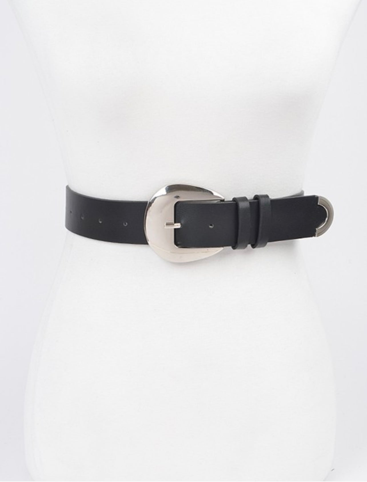 Faux Leather Metal Buckle Belt
