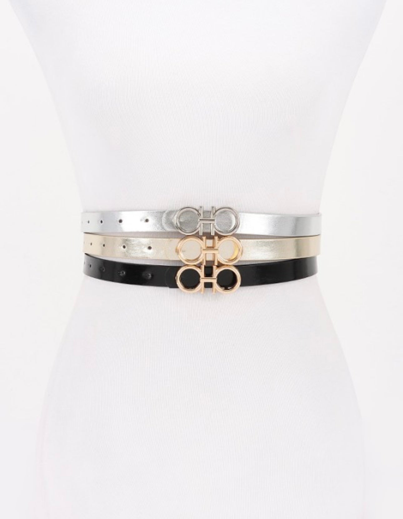 Tri color buckle Belt set