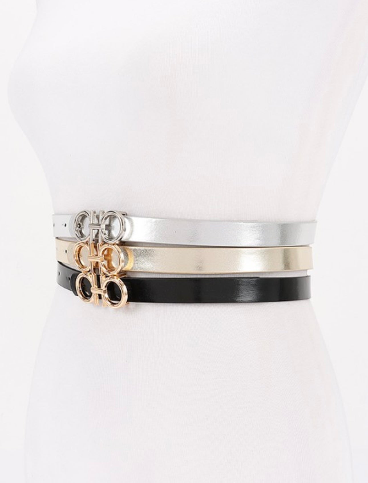 Tri color buckle Belt set