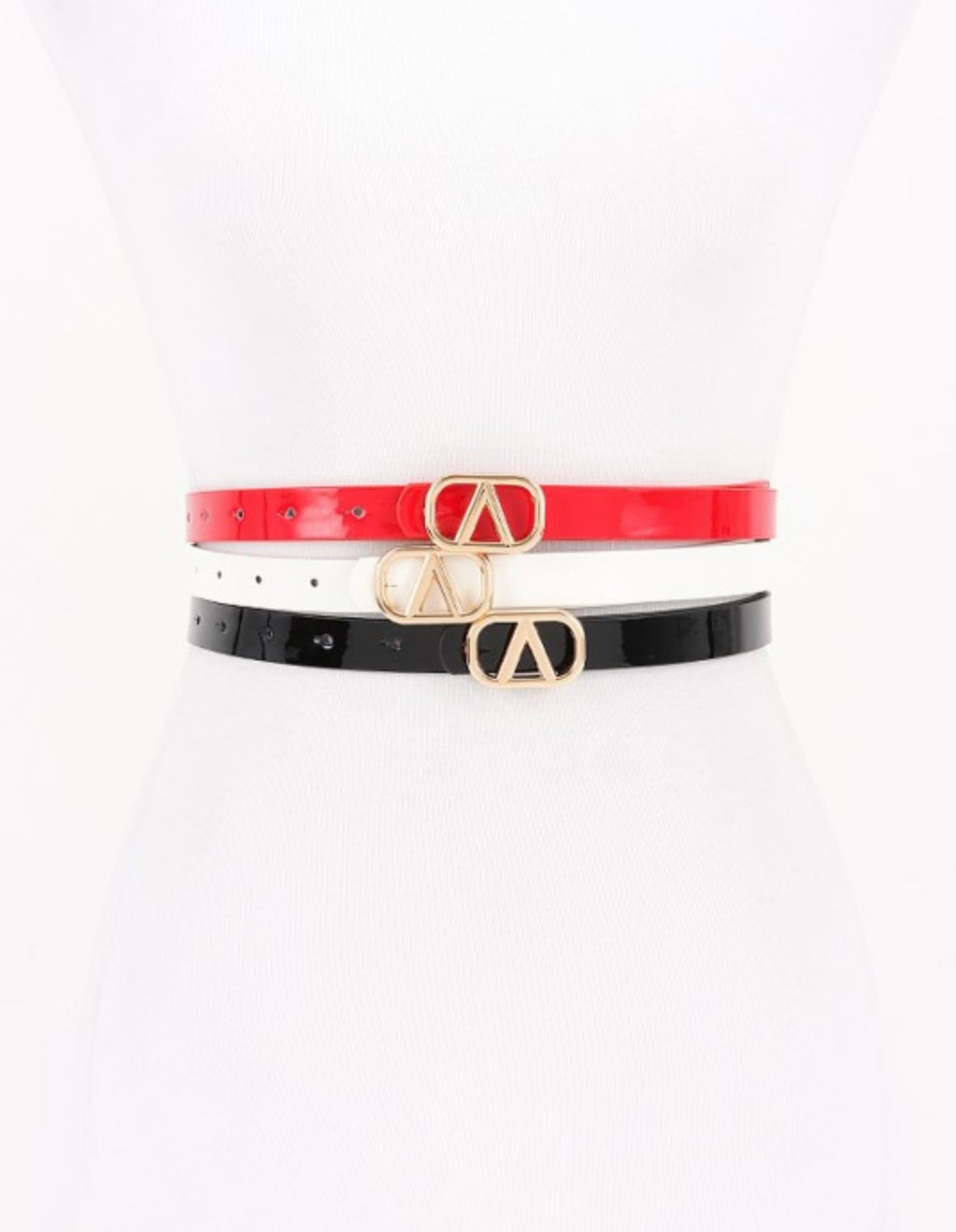 3 piece patent Belt Set
