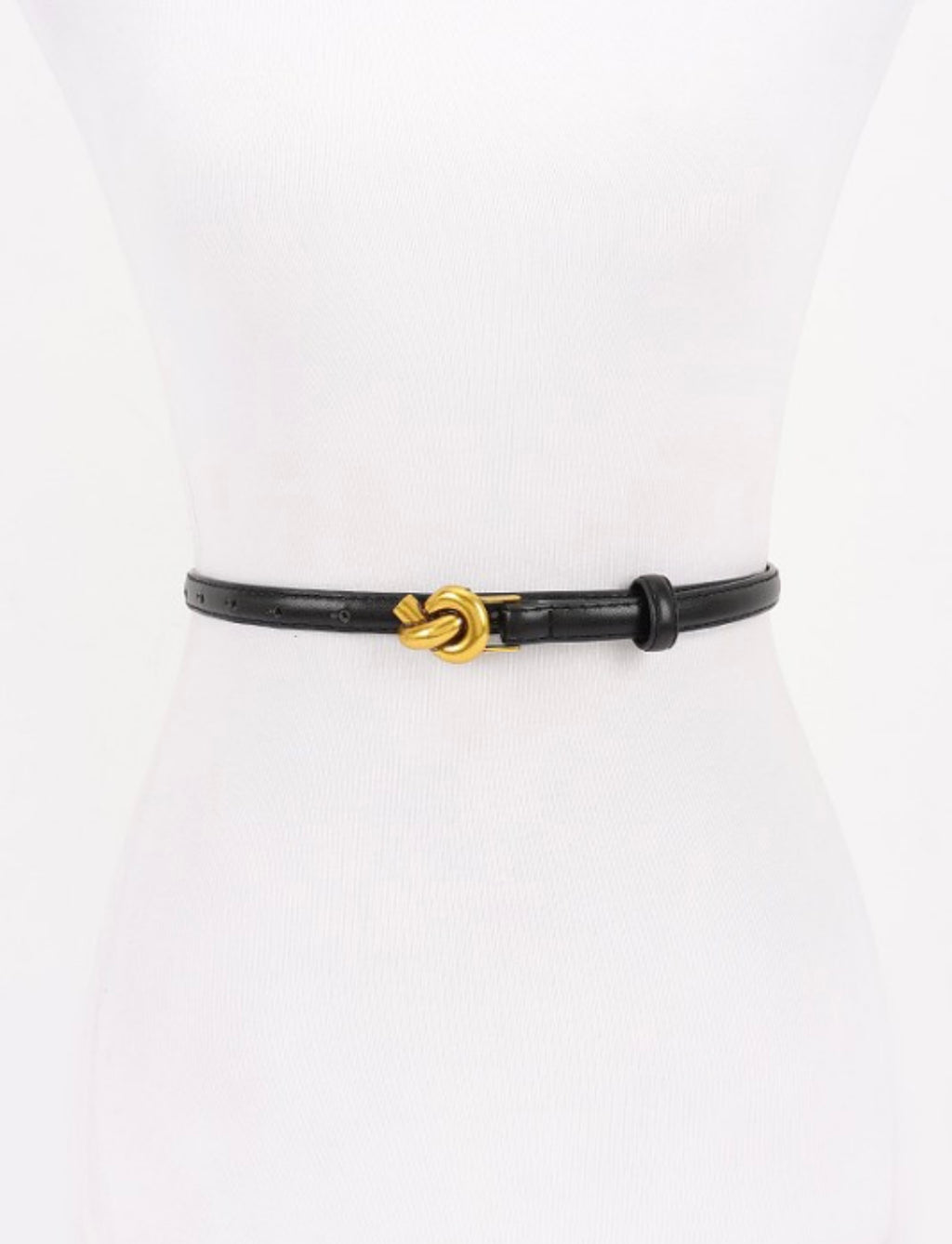 Metal Buckle Faux Leather Belt