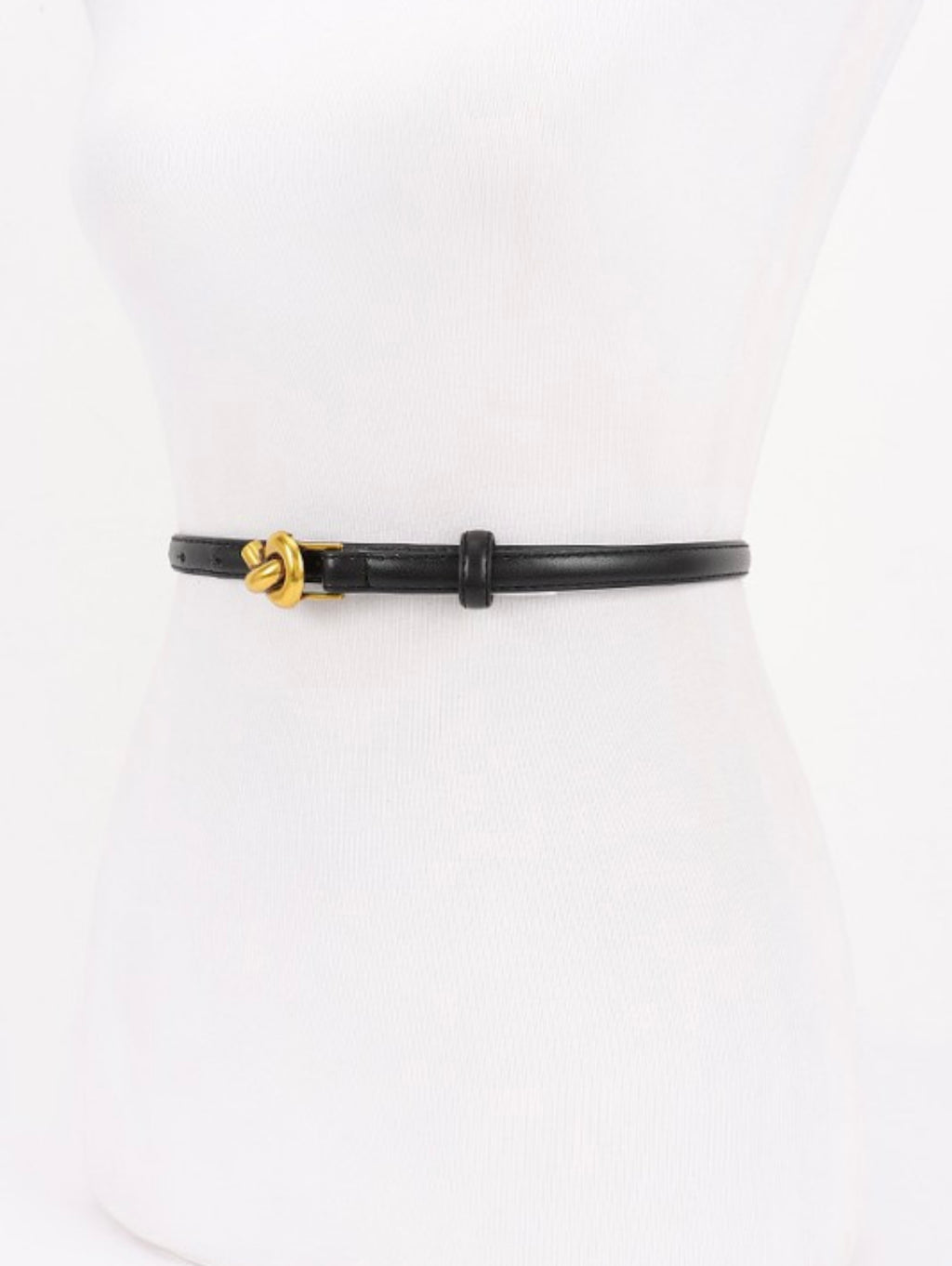 Metal Buckle Faux Leather Belt