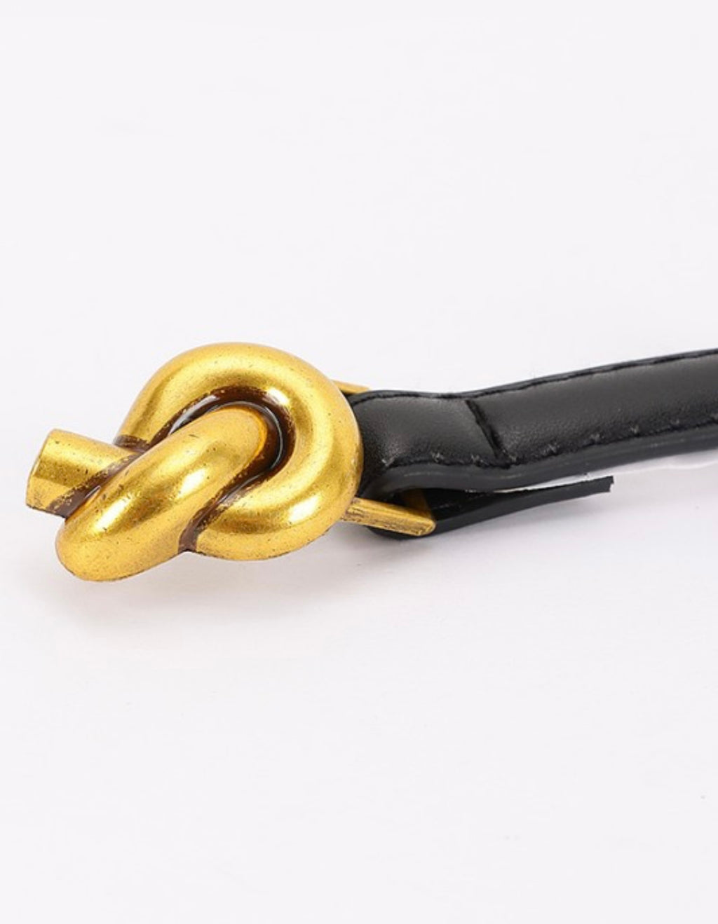 Metal Buckle Faux Leather Belt