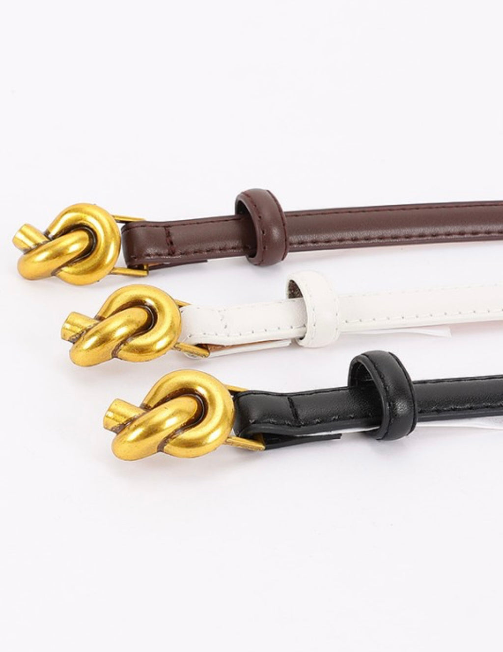 Metal Buckle Faux Leather Belt