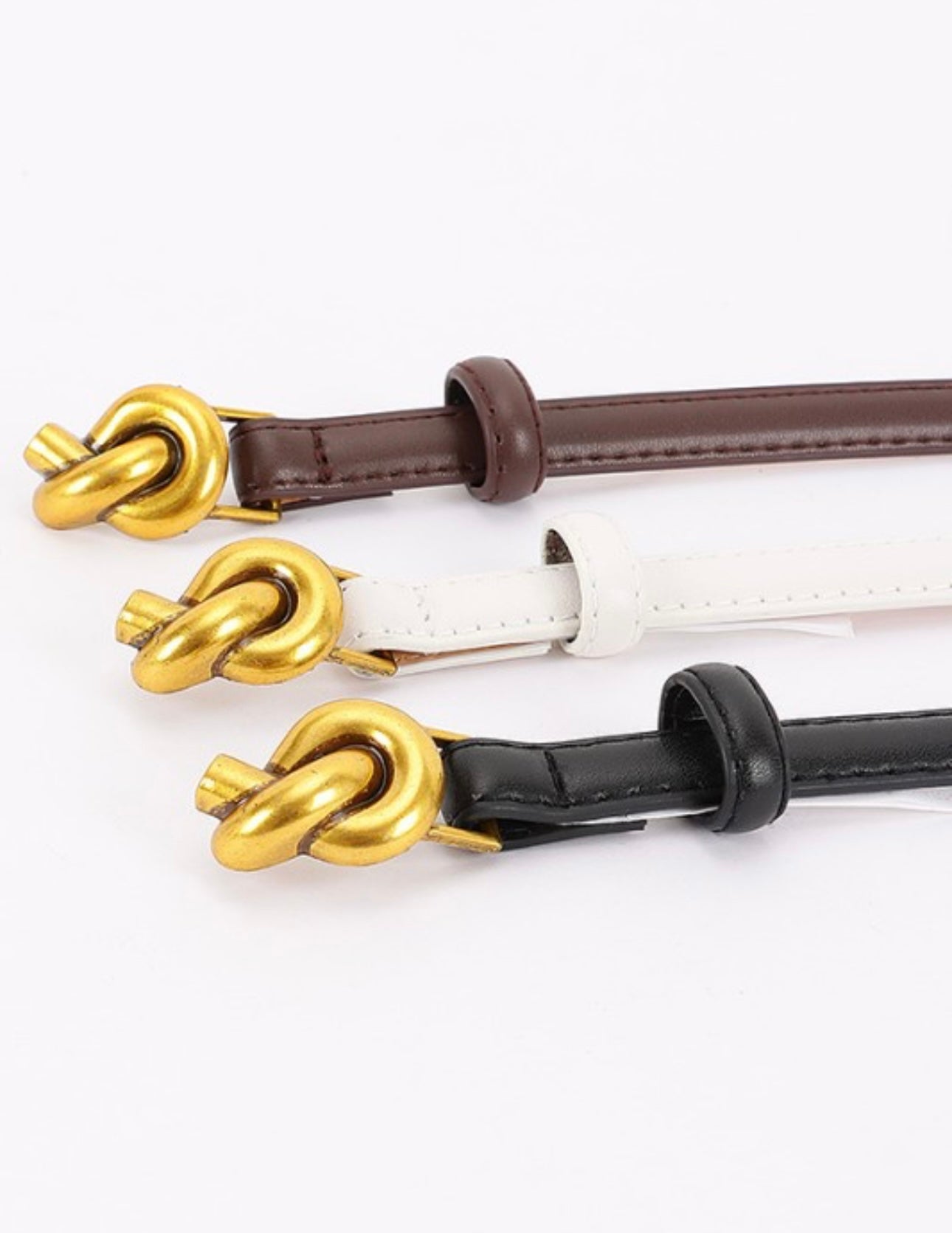 Metal Buckle Faux Leather Belt