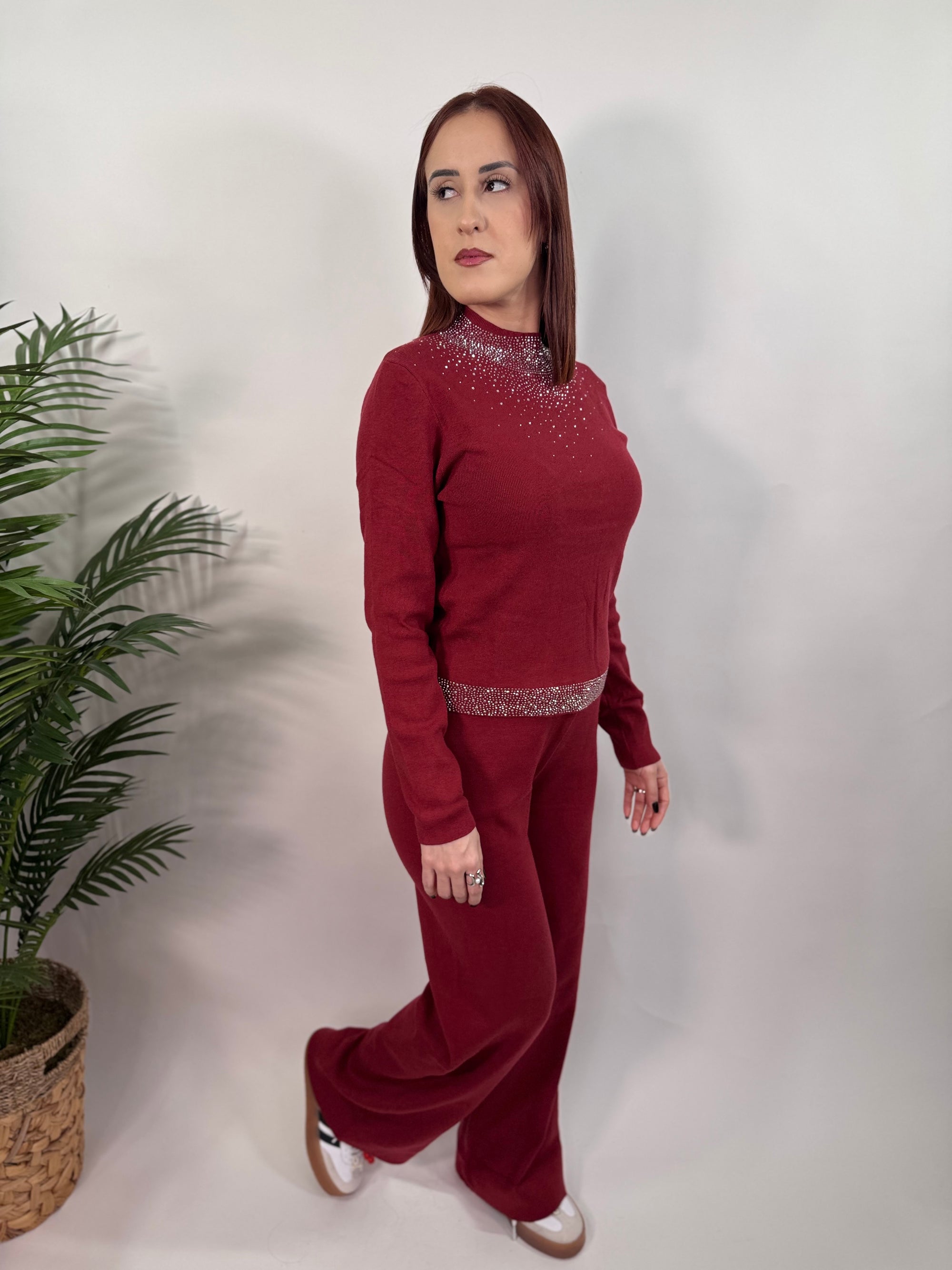 Embellished Sweater Set