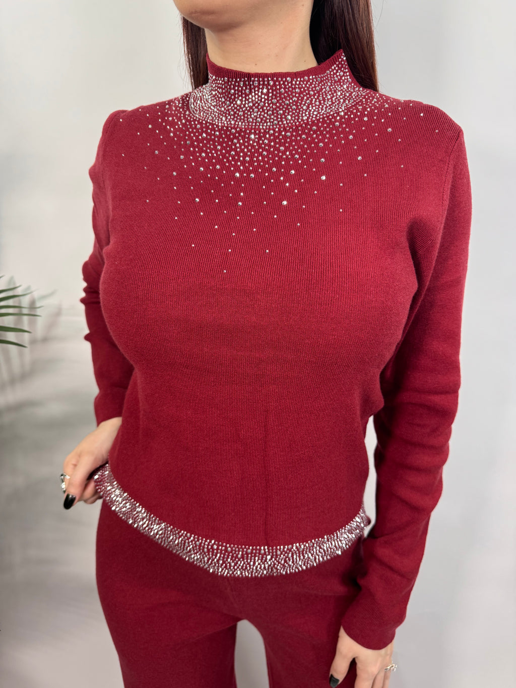 Embellished Sweater Set