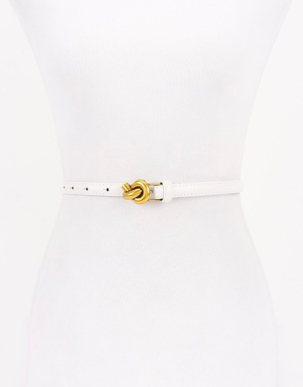 Metal Buckle Faux Leather Belt