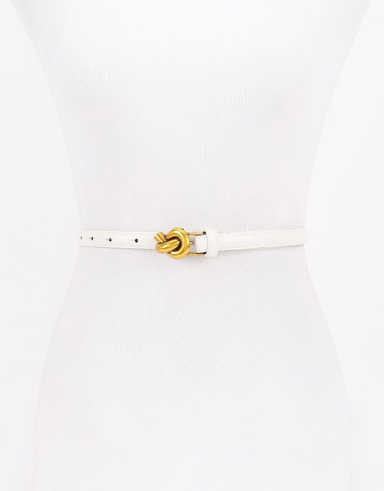 Metal Buckle Faux Leather Belt