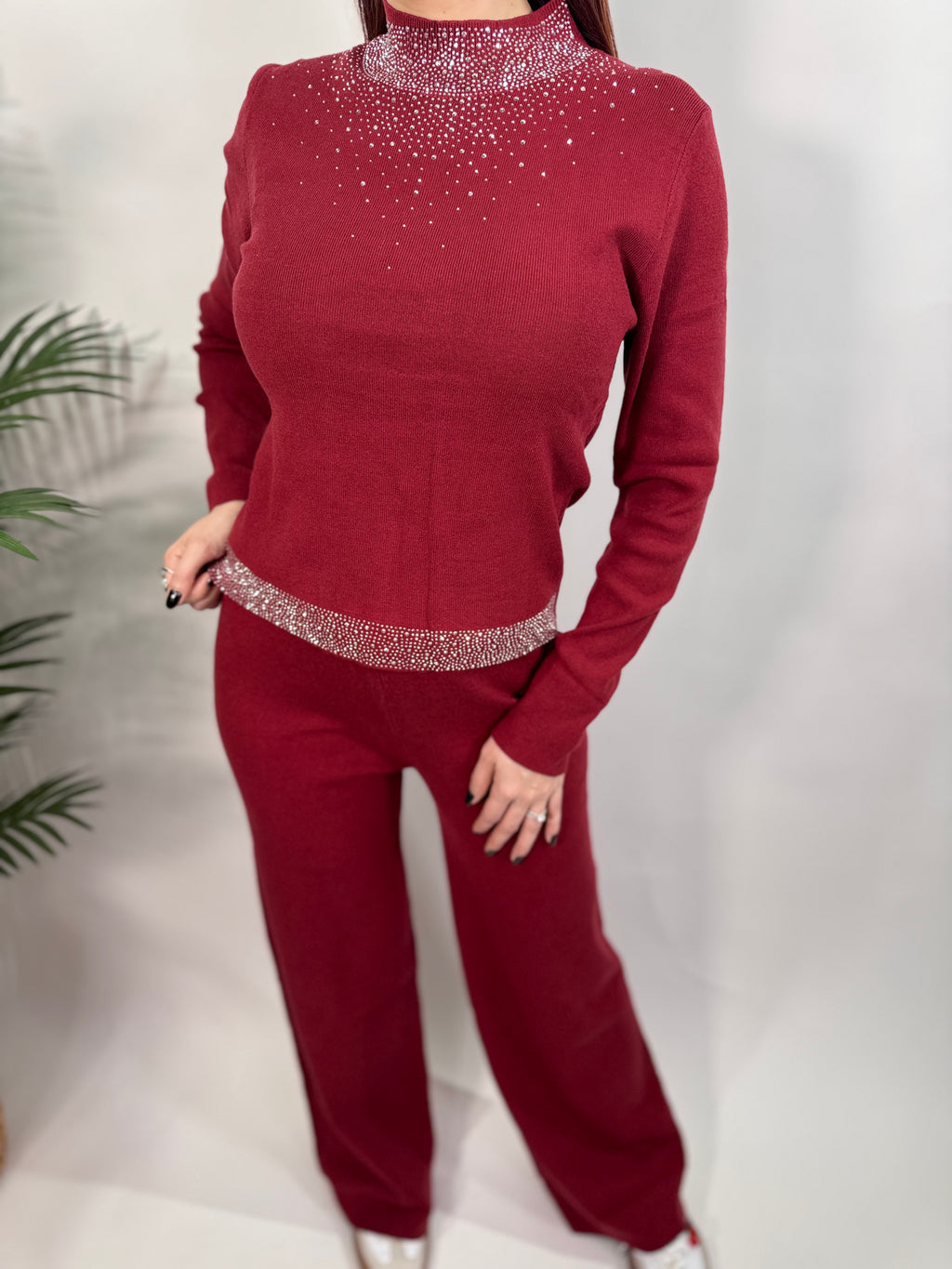 Embellished Sweater Set