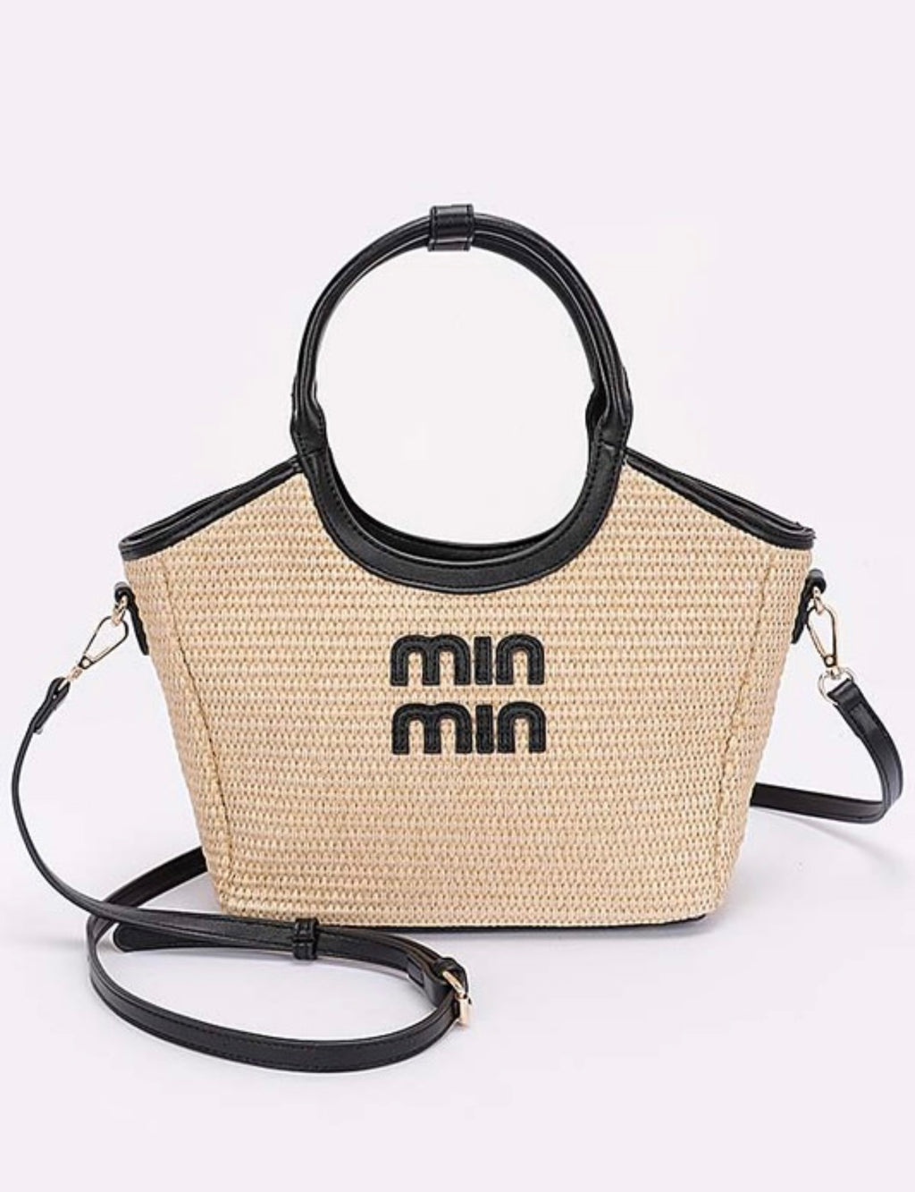Faux Straw Tote Bag