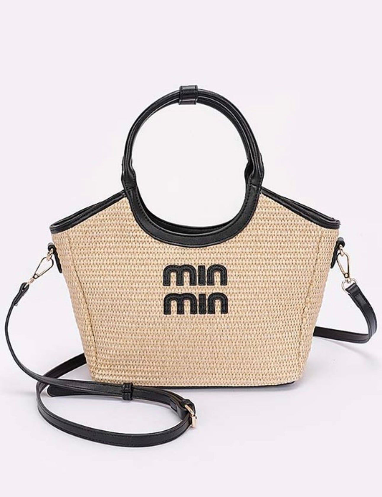 Faux Straw Tote Bag