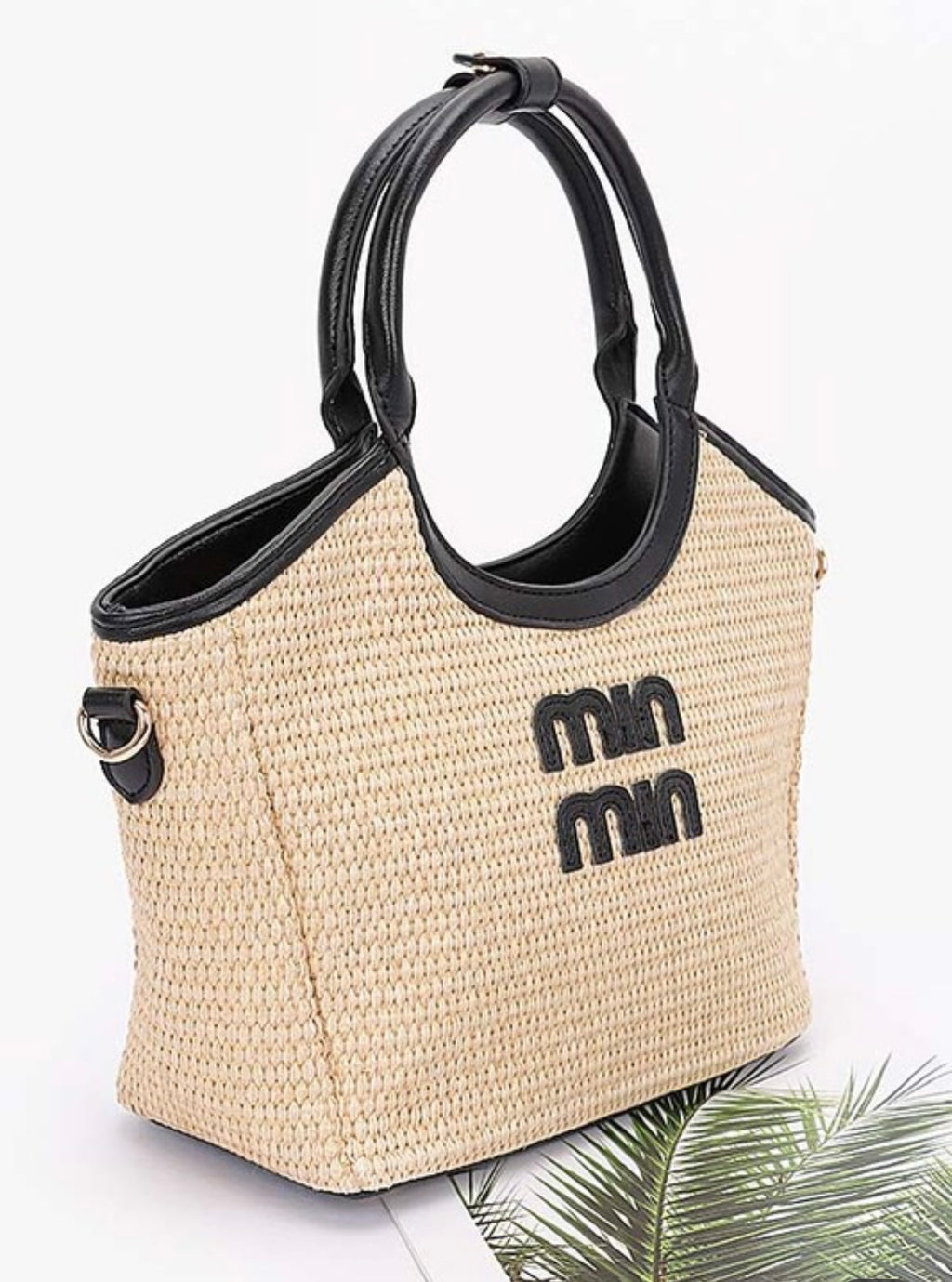 Faux Straw Tote Bag