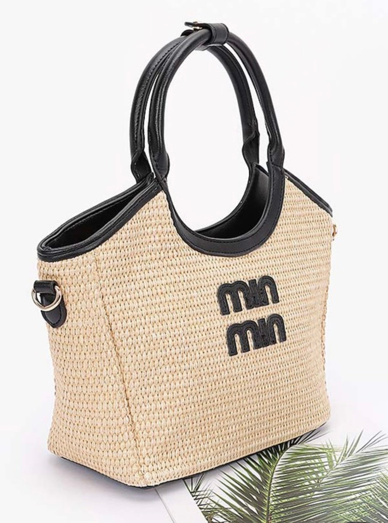 Faux Straw Tote Bag